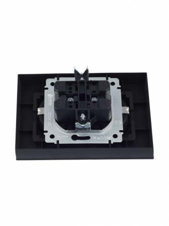 Розетка 2-м СП BRITE РСш12-3-БрГ 16А в сборе с заземл. защ. шторки графит IEK BR-R24-16-K53-F