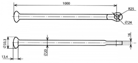 Штанга ушко кованное-пестик (L=1000)  КС-178