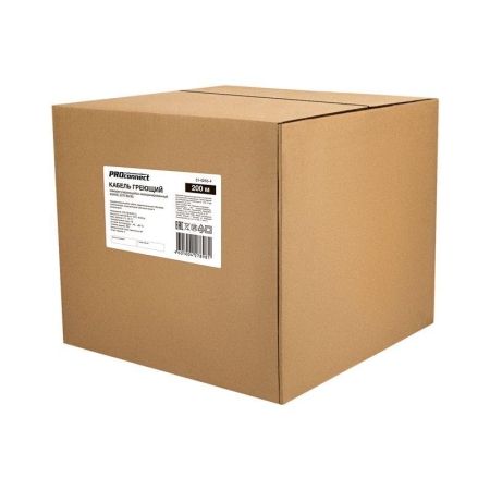 Кабель греющий саморег. для труб водостоков крыш 40КНС-2ЛП-65/85 UV неэкранированный 40Вт/м 200м PROCONNECT 51-0255-4