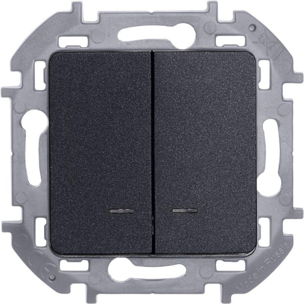 Выключатель 2-кл. Inspiria 10А IP20 250В 10AX с подсветкой/индикацией механизм антрацит IEK 673633 Выключатель 2-кл. Inspiria 10А IP20 250В 10AX с подсветкой/индикацией механизм антрацит IEK 673633