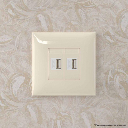 Устройство зарядное USB СП Avanti "Ванильная дымка" DKC 4405543 Устройство зарядное USB СП Avanti "Ванильная дымка" DKC 4405543