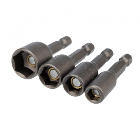 Набор ключей-насадок магнитных 6/8/10/13х48мм с шестигранной головкой Kranz KR-92-0408 Набор ключей-насадок магнитных 6/8/10/13х48мм с шестигранной головкой Kranz KR-92-0408