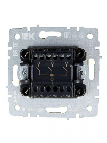 Выключатель 3-кл. СП BRITE ВС10-3-0-БрКр 10А механизм беж. IEK BR-V30-0-10-K10
