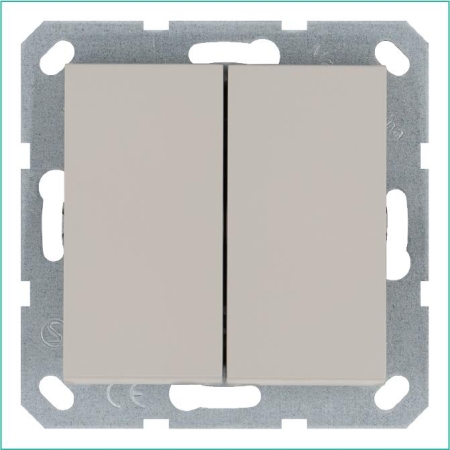 Переключатель проходной 2-кл. 10А IP20 механизм тауп Jasmart G3022T Переключатель проходной 2-кл. 10А IP20 механизм тауп Jasmart G3022T