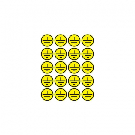 Наклейки знаки электробезопасности "Заземление" d20мм Rexant (20шт на листе) 56-0010 Наклейки знаки электробезопасности "Заземление" d20мм Rexant (20шт на листе) 56-0010