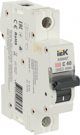 Выключатель автоматический модульный 1п C 40А M06N ARMAT IEK AR-M06N-1-C040 Выключатель автоматический модульный 1п C 40А M06N ARMAT IEK AR-M06N-1-C040