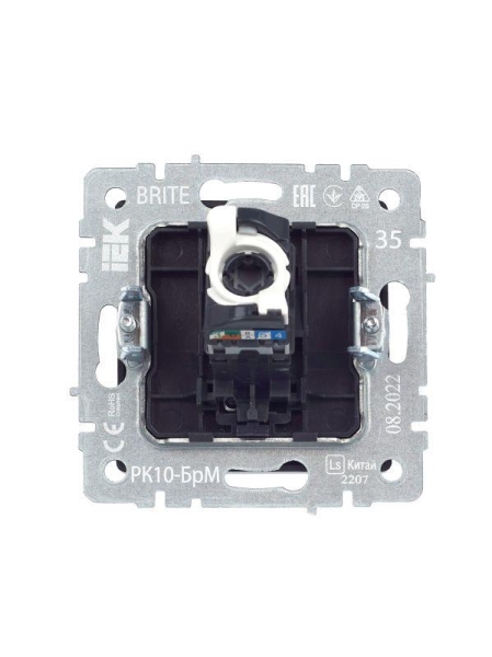 Розетка компьютерная СП RJ45 кат.5E BRITE РК10-БрМ механизм маренго IEK BR-K10-1-K35 Розетка компьютерная СП RJ45 кат.5E BRITE РК10-БрМ механизм маренго IEK BR-K10-1-K35
