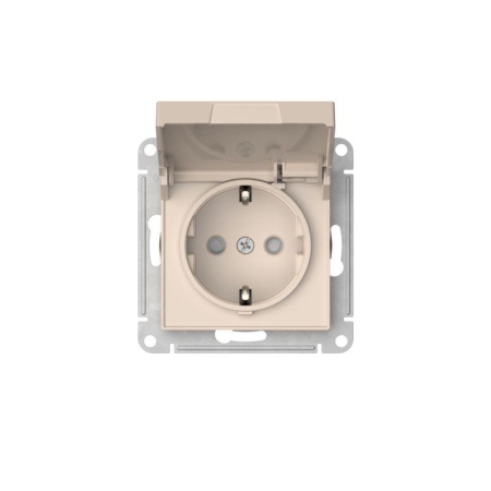 Розетка AtlasDesign 16А IP20 с заземл. защ. шторки с крышкой быстрозажим. клем. механизм беж. SE ATN000246S Розетка AtlasDesign 16А IP20 с заземл. защ. шторки с крышкой быстрозажим. клем. механизм беж. SE ATN000246S