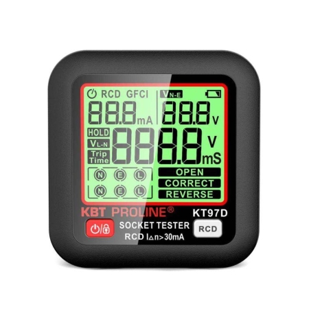 Тестер розеток и УЗО КТ 97D PROLINE КВТ 91921 Тестер розеток и УЗО КТ 97D PROLINE КВТ 91921