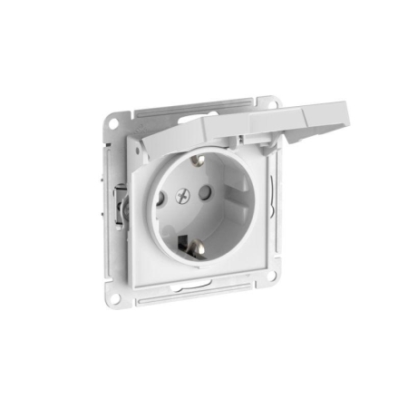 Розетка AtlasDesign 16А IP20 с заземл. защ. шторки с крышкой быстрозажим. клем. механизм бел. SE ATN000146S