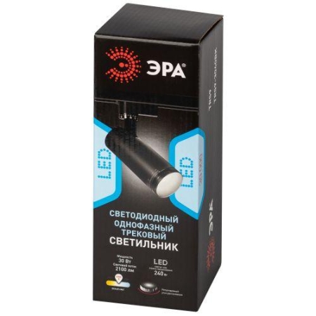Светильник светодиодный TR59-3040 BK 30Вт 4000К трековый однофазный черн. Эра Б0054448 Светильник светодиодный TR59-3040 BK 30Вт 4000К трековый однофазный черн. Эра Б0054448
