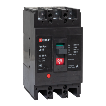 Выключатель автоматический 3п 10А 15кА LS63 ProPact EKF mccb-63-15-3-10-ls Выключатель автоматический 3п 10А 15кА LS63 ProPact EKF mccb-63-15-3-10-ls