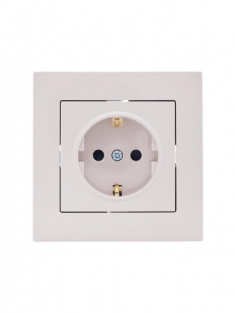 Розетка 1-м СП Vesna с заземл. защ. шторки ПБТ механизм крем. LEZARD 742-0388-124B Розетка 1-м СП Vesna с заземл. защ. шторки ПБТ механизм крем. LEZARD 742-0388-124B