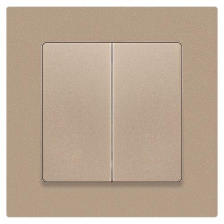 Переключатель 2-кл. СП Accent 6-107-04 10А IP20 250В AL/CU шампань Intro Б0063562