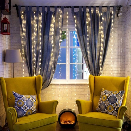 Гирлянда светодиодная "Светодиодный Дождь" 3х2м 240LED тепл. бел. 25Вт 230В IP20 эффект водопада провод прозр. Neon-Night 235-006 Гирлянда светодиодная "Светодиодный Дождь" 3х2м 240LED тепл. бел. 25Вт 230В IP20 эффект водопада провод прозр. Neon-Night 235-006