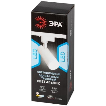 Светильник светодиодный трековый 1ф TR59 - 3030 WH 30Вт 3000К бел. Эра Б0054445 Светильник светодиодный трековый 1ф TR59 - 3030 WH 30Вт 3000К бел. Эра Б0054445