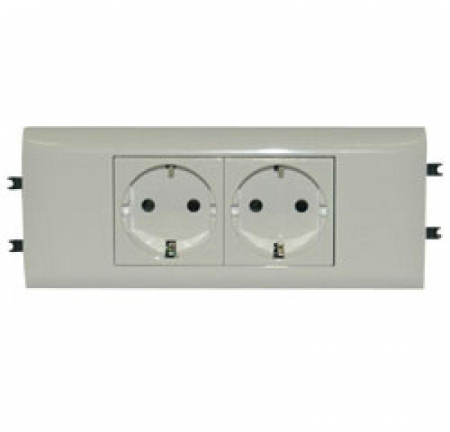 Розетка 2-м 4мод. Mosaic 16А IP40 2х2P+E с заземл. немецк. стандарт с суппортом безвинт. клеммы для кабель-канала DLP бел. Leg 077432 Розетка 2-м 4мод. Mosaic 16А IP40 2х2P+E с заземл. немецк. стандарт с суппортом безвинт. клеммы для кабель-канала DLP бел. Leg 077432