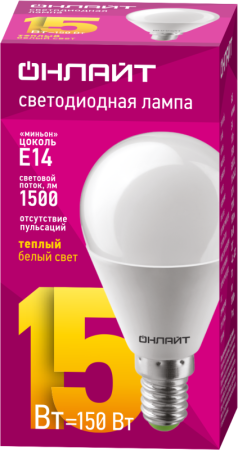 Лампа светодиодная 90 458 OLL-G45-15-230-2.7K-E14-FR ОНЛАЙТ 90458 Лампа светодиодная 90 458 OLL-G45-15-230-2.7K-E14-FR ОНЛАЙТ 90458