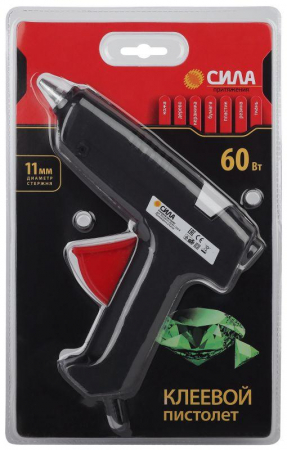 Термопистолет клеевой SGG60-01 60Вт под стержень 11мм (в комл. 11ммх7см 2шт) СИЛА Б0046684