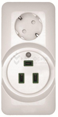 Розетка 2-м ОП Blanca / Прима 250В комбинир. для электроплиты 32А+силовая 16А (опт. упак.) бел. SE RA32-211R-B