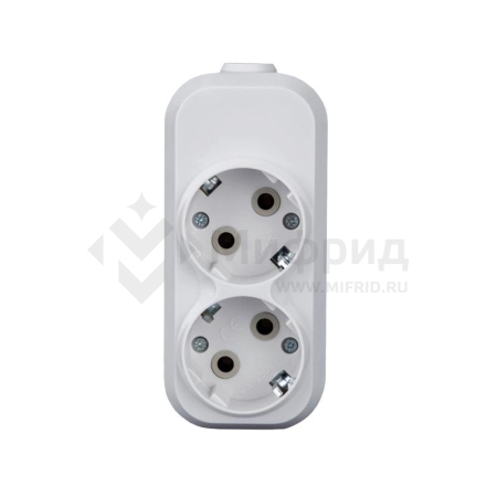 Колодка удлинителя 2-м 16А с заземл. АБС-пластик бел. TOKOV ELECTRIC TKE-C01-KU2-Z