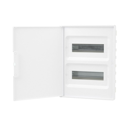 Щиток 24 мод встраиваемый с бел. дверцей с 4 шинами PEN (2шт на 8 отв. и 2шт на 6 отв) бел. DKC F24B1WW