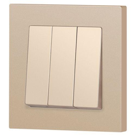 Выключатель 3-кл. СП Accent 6-106-04 10А IP20 250В AL/CU шампань Intro Б0063538