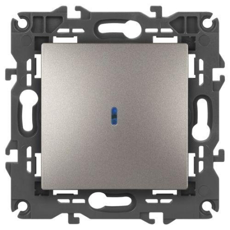 Выключатель Elegance 14-1102-16 250В 10АХ с подсветкой титан Эра Б0065785