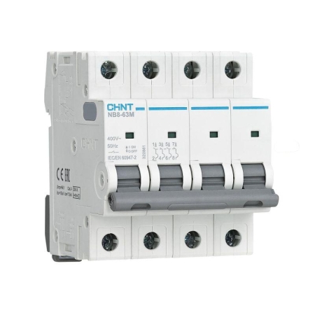 Выключатель автоматический NB8-63M 4п 40А 8In (C) (R) CHINT 320859 Выключатель автоматический NB8-63M 4п 40А 8In (C) (R) CHINT 320859
