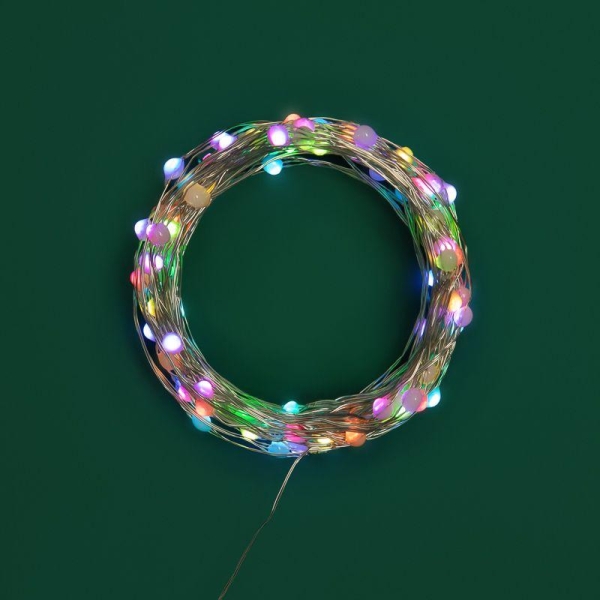 Гирлянда "Роса" 10м 100LED RGB IP44 с пультом 8 режимов элементы питания 3хAA Neon-Night 303-259 Гирлянда "Роса" 10м 100LED RGB IP44 с пультом 8 режимов элементы питания 3хAA Neon-Night 303-259