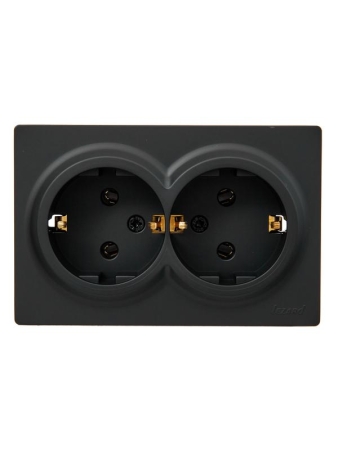 Розетка 2-мест. с заземл. LETO закрытый корпус ПБТ черн. бархат LEZARD 752-4200-127B Розетка 2-мест. с заземл. LETO закрытый корпус ПБТ черн. бархат LEZARD 752-4200-127B