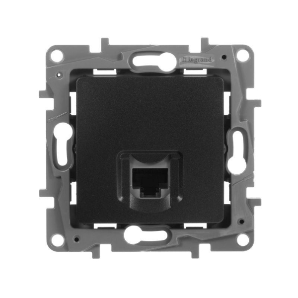 Розетка компьютерная 1-м СП Etika RJ45 кат.5E UTP механизм антрацит IEK 672641 Розетка компьютерная 1-м СП Etika RJ45 кат.5E UTP механизм антрацит IEK 672641