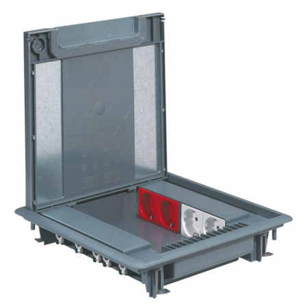 Коробка напольная 16мод. 50мм с крышкой под ковровое покрытие Leg 088070 Коробка напольная 16мод. 50мм с крышкой под ковровое покрытие Leg 088070