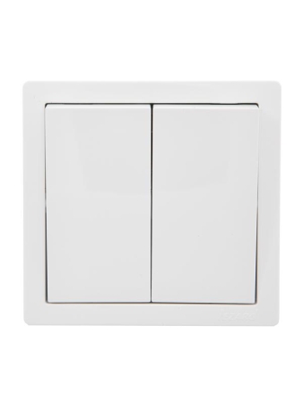 Выключатель 2-клав. LETO бел. LEZARD 752-0200-101