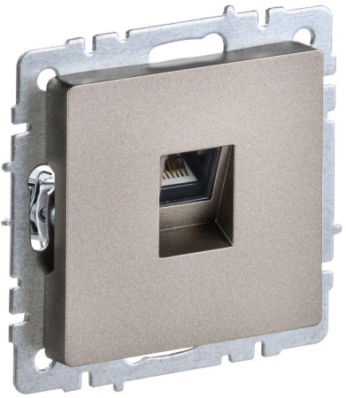 Розетка компьютерная СП RJ45 кат.6 BRITE РК11-БрШ механизм шампань IEK BR-K10-2-K37 Розетка компьютерная СП RJ45 кат.6 BRITE РК11-БрШ механизм шампань IEK BR-K10-2-K37