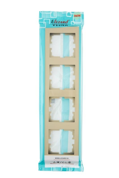 Рамка 4-м VESNA вертик. без вставки зол. LEZARD 742-3600-154 Рамка 4-м VESNA вертик. без вставки зол. LEZARD 742-3600-154