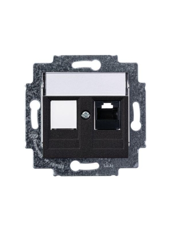 Розетка компьютерная Levit RJ45 кат.5E с заглушкой антрацит ABB 2CHH295117A6063 Розетка компьютерная Levit RJ45 кат.5E с заглушкой антрацит ABB 2CHH295117A6063
