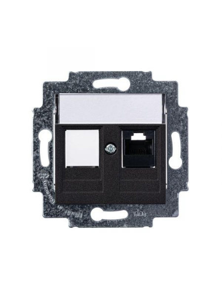 Розетка компьютерная Levit RJ45 кат.5E с заглушкой антрацит ABB 2CHH295117A6063 Розетка компьютерная Levit RJ45 кат.5E с заглушкой антрацит ABB 2CHH295117A6063