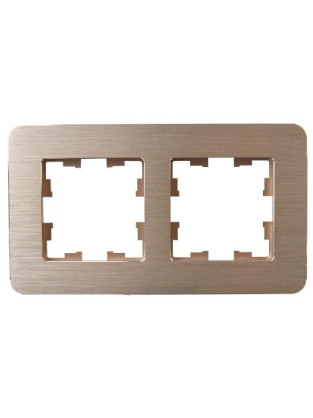 Рамка 2-м BRITE РУ-2-1-Бр метал. шампань RE AL IEK BR-M22-M-21-K37
