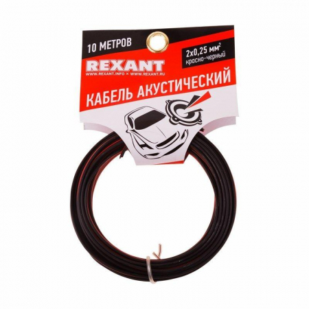 Кабель Stereo 2х0.25 красн./черн. (уп.10м) Rexant 01-6101-3-10 Кабель Stereo 2х0.25 красн./черн. (уп.10м) Rexant 01-6101-3-10