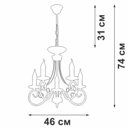 Люстра 5xE14 макс. 40Вт Vitaluce V3814-0/5 Люстра 5xE14 макс. 40Вт Vitaluce V3814-0/5