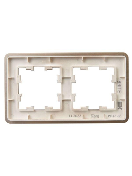 Рамка 2-м BRITE РУ-2-1-Бр метал. шампань RE AL IEK BR-M22-M-21-K37