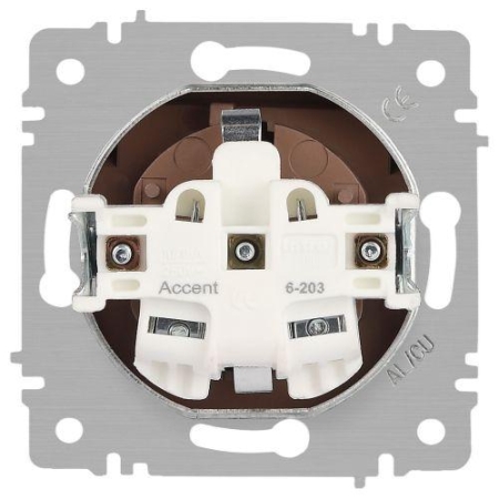 Розетка 1-м СП Accent 6-203-11 16А IP20 250В 2P+E Schuko с крышкой AL/CU сосна Intro Б0063479 Розетка 1-м СП Accent 6-203-11 16А IP20 250В 2P+E Schuko с крышкой AL/CU сосна Intro Б0063479