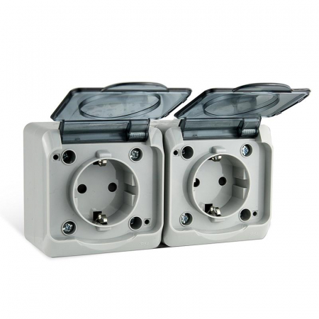Розетка 2-м ОП Nix 16А IP54 250В с заземл. с прозр. крышкой сер. TOKOV ELECTRIC TKE-NX-R2Z-C06T-IP54 Розетка 2-м ОП Nix 16А IP54 250В с заземл. с прозр. крышкой сер. TOKOV ELECTRIC TKE-NX-R2Z-C06T-IP54