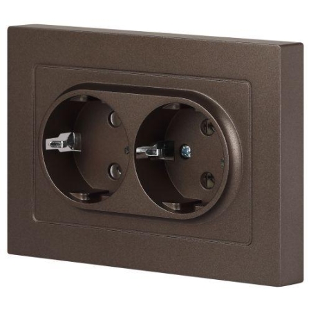 Розетка 2-м СП Accent 6-205-08 16А IP20 250В 2P+E Schuko AL/CU бронза Intro Б0063498 Розетка 2-м СП Accent 6-205-08 16А IP20 250В 2P+E Schuko AL/CU бронза Intro Б0063498