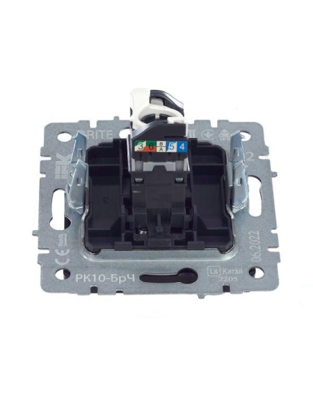 Розетка компьютерная СП RJ45 кат.5E BRITE РК10-БрЧ механизм черн. IEK BR-K10-1-K02 Розетка компьютерная СП RJ45 кат.5E BRITE РК10-БрЧ механизм черн. IEK BR-K10-1-K02