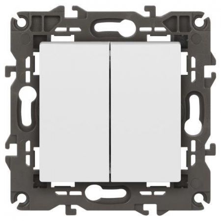 Выключатель 2-кл. СП Elegance 14-1104-01 10А IP20 250В 10AX механизм бел. Эра Б0034229