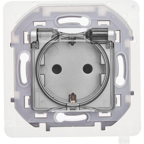 Розетка 1-м СП Inspiria 16А IP44 250В 2P+E защ. шторки с крышкой немецк. стандарт механизм алюм. IEK 673742 Розетка 1-м СП Inspiria 16А IP44 250В 2P+E защ. шторки с крышкой немецк. стандарт механизм алюм. IEK 673742