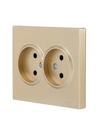 Розетка VESNA двойная без заземл. ПБТ зол. LEZARD 742-3600-128B Розетка VESNA двойная без заземл. ПБТ зол. LEZARD 742-3600-128B