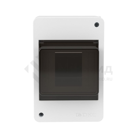Щиток настенный Фрейм (FRAME) 4мод. с тонированной дверцей бел. DKC F04W0WD